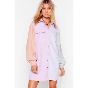 NastyGal Corduroy Shirt Dress